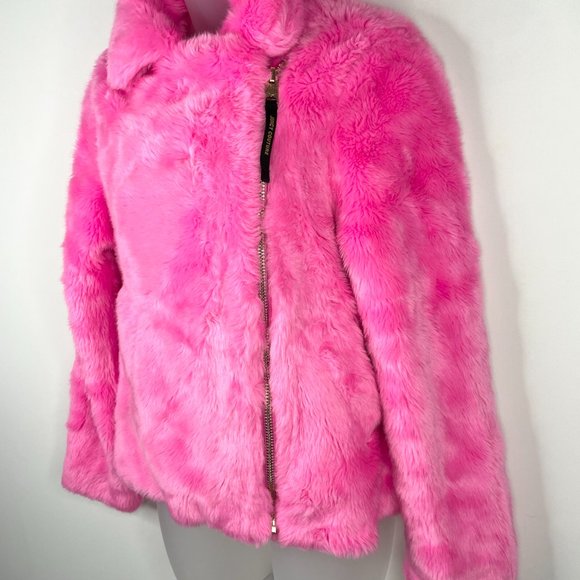 Juicy Couture Black Label Hot Pink Faux Fur Jacket - Picture 8 of 15